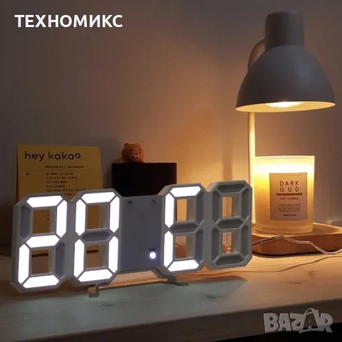 3D цифров часовник , студено бяло LED осветление, снимка 12 - Други - 48270395