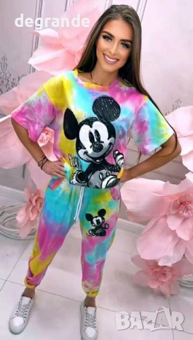 🎀Цветен Дамски Комплект с Мики Маус