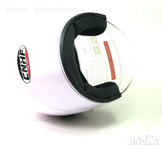 Каска с визьор за мотор, скутер - бял гланц, снимка 3 - Аксесоари и консумативи - 54144287