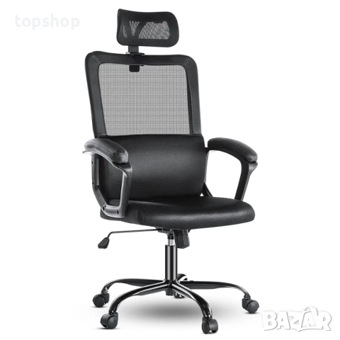 Чисто нов запечатан в оригиналния кашон офис стол Sweetcrispy 2DE-BL-C-6579-BK с висока ергономична 