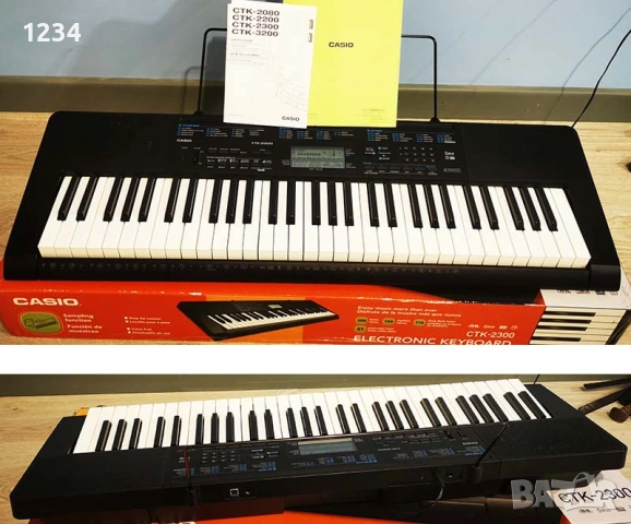 синтезатор клавир CASIO CTK-2300 пиано с 5 октави плътни клавиши и USB 