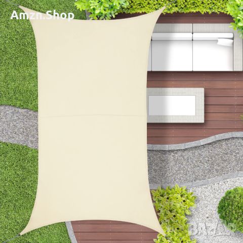 Relaxdays Правоъгълен сенник тента платнище 2x4m Водоустойчив вдлъбнат от PES плат, снимка 1 - Градински мебели, декорация  - 46205596