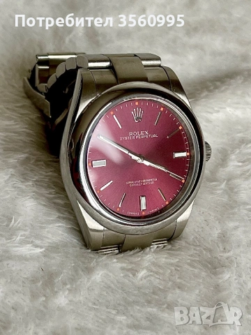 Rolex Oyster Perpetual 39mm Red Grape – бордо/пурпурен, снимка 3 - Луксозни - 54195492