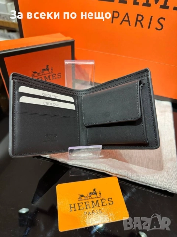 Hermes Мъжко Портмоне От Естествена Кожа С Кутия Хермес - Налични Различни Цветове Код SK144, снимка 5 - Портфейли, портмонета - 52518198