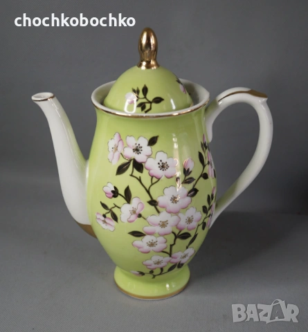 Стара Руска Порцеланова кана каничка с цветя