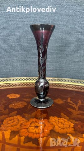 Кристална ваза Bohemia със сребро