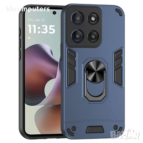 Калъф за Motorola Moto G56 5G с Въртящ се Пръстен - PC + TPU, Защита при падане, 0.5mm Повдигнати Ръ, снимка 2 - Калъфи, кейсове - 53510503