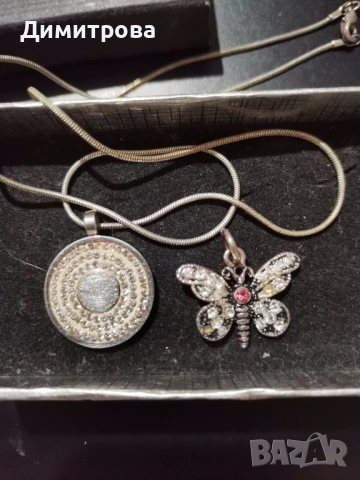 Сребърна висулка с циркони, колие Michael Cors 