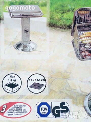 BBQ LUX, ново Барбекю ЛУКС GrillChef Kettle, Хромиран, CROM-NI, INOX + капак, снимка 17 - Барбекюта - 42143437