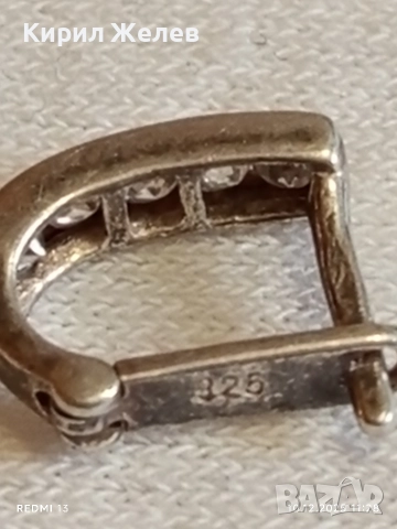 Сребърна обеца с инкрустирани кристали стил и елегантност 52479, снимка 6 - Обеци - 52719205