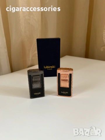 Запалка Lubinski с двоен джет пламък и вграден пънч за пури