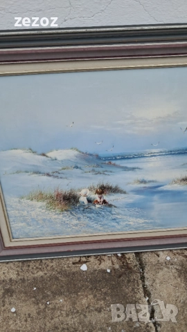 Авторска картина "Деца на риболов", снимка 2 - Картини - 52387485
