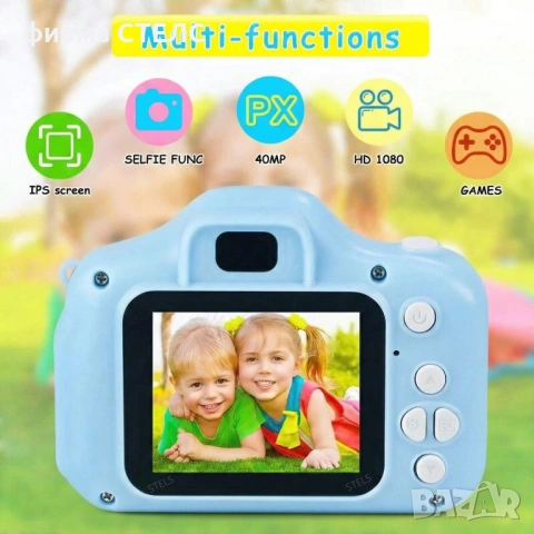 Детски дигитален фотоапарат STELS FunShot W390, Селфи камера, 40MP, Игри