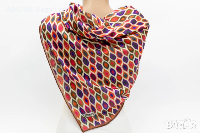 Елегантен дамски шал AMORE Paola, 90смх90см, снимка 3 - Шалове - 50657020