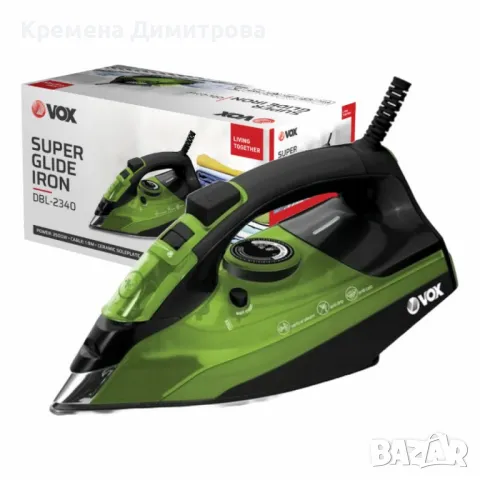 Парна ютия VOX DBL-2340, 2500W, Керамична плоча, Йонизация, кабел 1.9м, снимка 3 - Ютии - 49437716