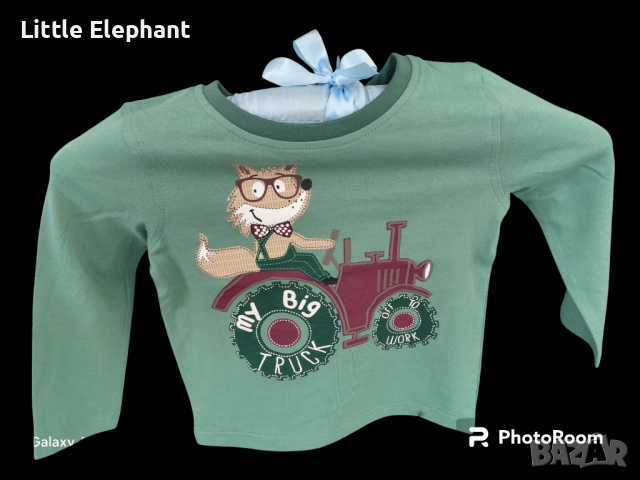 Блузка с дълъг ръкав за момченце на 9-12 мес"My big truck off to work",Англия/нова