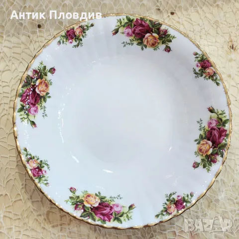 Кръгла купа Royal Albert – Old Country Roses,24см, снимка 2 - Чинии - 50388657
