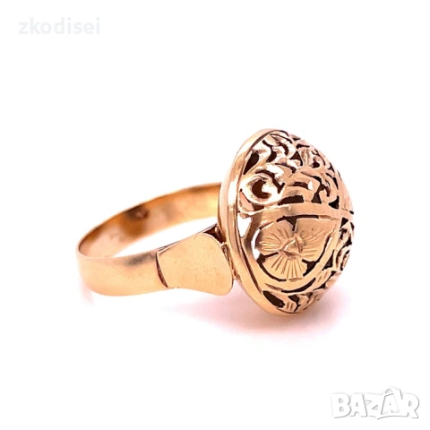 Златен дамски пръстен 5,37гр. размер:56 14кр. проба:585 модел:38186-1, снимка 3 - Пръстени - 53981175