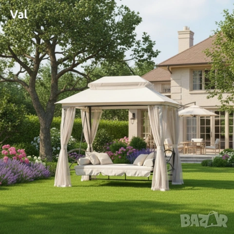 Луксозна градинска шатра с люлка и функция сън за пълен релакс, снимка 9 - Градински мебели, декорация  - 53331435