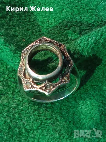 СТАР АЖУРЕН РетроАРТ СРЕБЪРЕН ПРЪСТЕН СРЕБРО 925 с ГНЕЗДА За ИНКРУСТИРАНЕ на СКЪПОЦЕННИ КАМЪНИ 41693, снимка 18 - Пръстени - 50023452