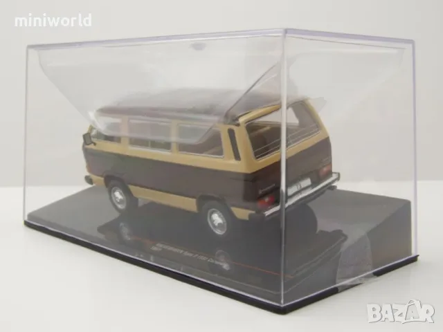Volkswagen T3 Caravelle Bus 1981 - мащаб 1:43 на IXO моделът е нов в PVC дисплей-кейс VW Transporter, снимка 8 - Колекции - 42495886
