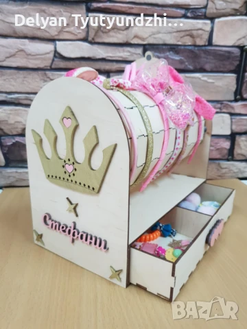  Персонализиран органайзер за диадеми "Ковчеже със съкровища" – Скривалище за аксесоари и тайни! 🎁, снимка 2 - Други стоки за дома - 51217873