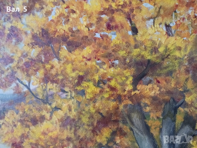 Стара голяма авторска картина - пейзаж , подписана, снимка 4 - Картини - 52788701