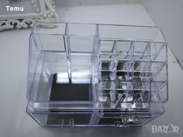 Практичен прозрачен органайзер за гримове в две части, снимка 6 - Други - 45695834