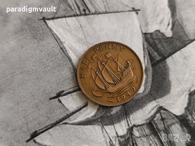 Монета - Великобритания - 1/2 (половин) пени | 1949г.