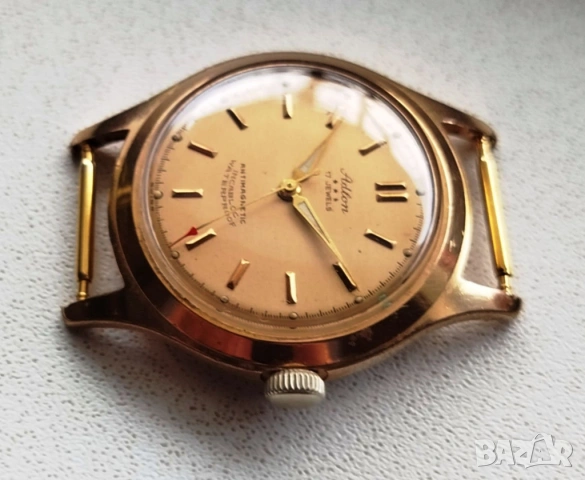 ПРОДАВАМ РЪЧЕН ШВЕЙЦАРСКИ МЕХАНИЧЕН ЧАСОВНИК - ADLON, снимка 2 - Антикварни и старинни предмети - 53498119