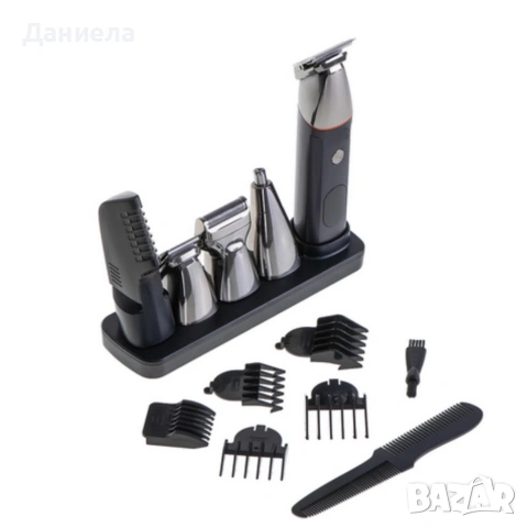 Професионален комплект за подстригване 5 в 1 – машинка, тример, бръсначка и приставки за лице и тяло, снимка 3 - Други стоки за дома - 54157594