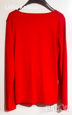 Дамска блуза с червен цвят, снимка 2 - Блузи с дълъг ръкав и пуловери - 51446593