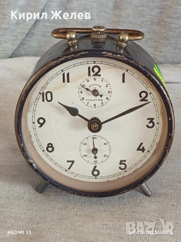 Стар механичен будилник MAUTHE рядък перфектно състояние за КОЛЕКЦИОНЕРИ 49195