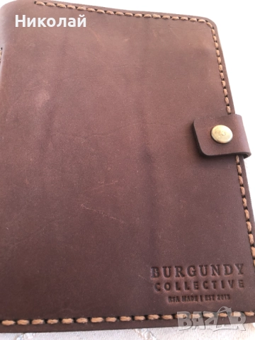 Калъф / портфейл за пътуване BURGUNDY COLLECTIVE, естествена кожа, ръчна изработка, ЮАР топ качество, снимка 5 - Портфейли, портмонета - 52109731
