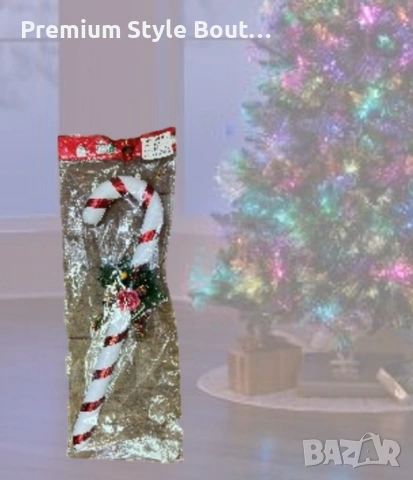 Празнична коледна декорация захарно бастунче – Елегантност и стил за вашия дом, снимка 4 - Декорация за дома - 53667049