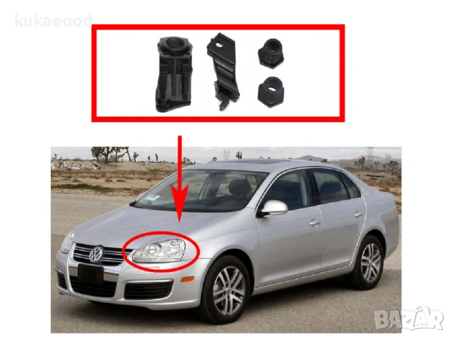 Комплект щипки за захващане на фар VW Golf 5, снимка 5 - Части - 54193259
