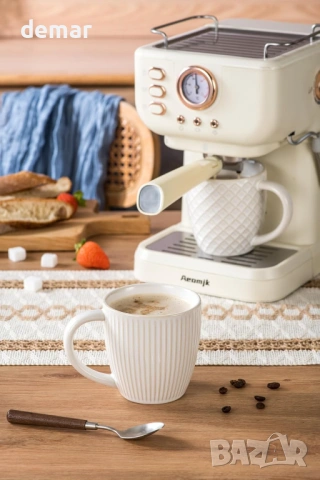 Комплект от 4 релефни керамични чаши с дръжки, 400 мл, снимка 3 - Чаши - 54117809