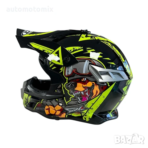 Каска за мотокрос черно-жълта, снимка 4 - Аксесоари и консумативи - 50817797