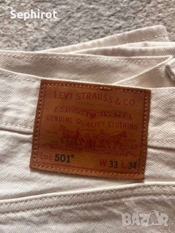Levi’s 501 Premium – бели дънки Размер: 33/34, снимка 2 - Дънки - 53425056