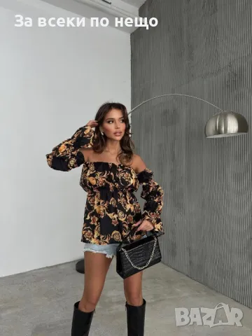 Дамска Блуза С Дълъг Ръкав И Паднали Рамене - 2 Налични Цвята Код VL-21, снимка 8 - Блузи с дълъг ръкав и пуловери - 49956949