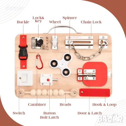 Дейности при деменция за възрастни хора-Fidget Busy Board-Сензорни играчки за ADHD, снимка 3 - Други - 49087511