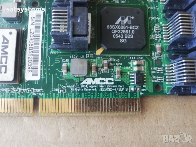 3ware AMCC 9550SX-8LP SATA II PCI-X RAID Controller Card, снимка 7 - Други - 45222383