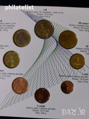 Словения 2007 - Комплектен банков евро сет от 1 цент до 2 евро, снимка 3 - Нумизматика и бонистика - 45570597