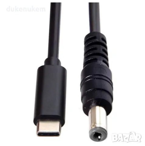 НОВ! USB-C към DC 5.5 x 2.1 mm кабел 65W 87W 1.8m за лаптоп, снимка 1 - Кабели и адаптери - 47197423