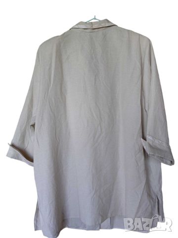 Дамска риза с джобове Izabel, 65% полиестер, Бежова, 74х63 см, XXL, снимка 2 - Ризи - 45496957
