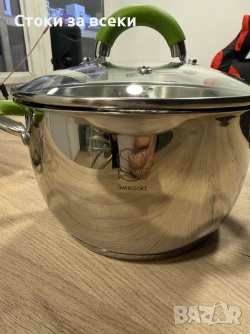Комплект тенджери Swissgold Alana – 3 броя с капак от неръждаема стомана с 5-слойно капсулно дъно, снимка 9 - Съдове за готвене - 53308373