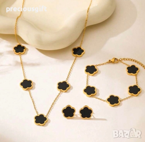 Комплект бижута от 3 части - колие, гривна и обеци, снимка 2 - Бижутерийни комплекти - 52338701