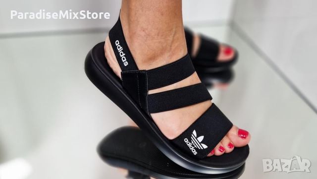 Дамски сандали Adidas Реплика ААА+ черно, снимка 2 - Сандали - 46115694