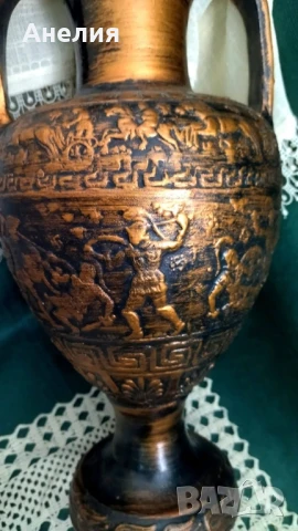 Ваза амфора със сцени от битки, снимка 2 - Декорация за дома - 50631668