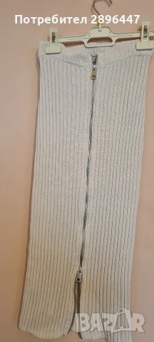 Плетена пола Zara с цип, снимка 3 - Поли - 53803794